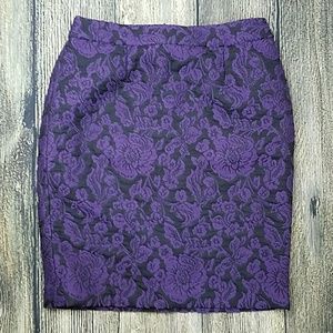 Talbots Purple Brocade Skirt